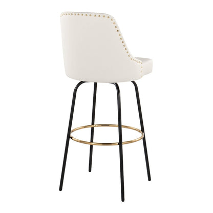 Studded Marcel 30" Fixed-Height Barstool - Set of 2
