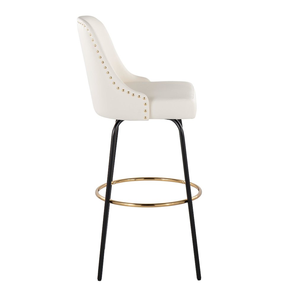 Studded Marcel 30" Fixed-Height Barstool - Set of 2