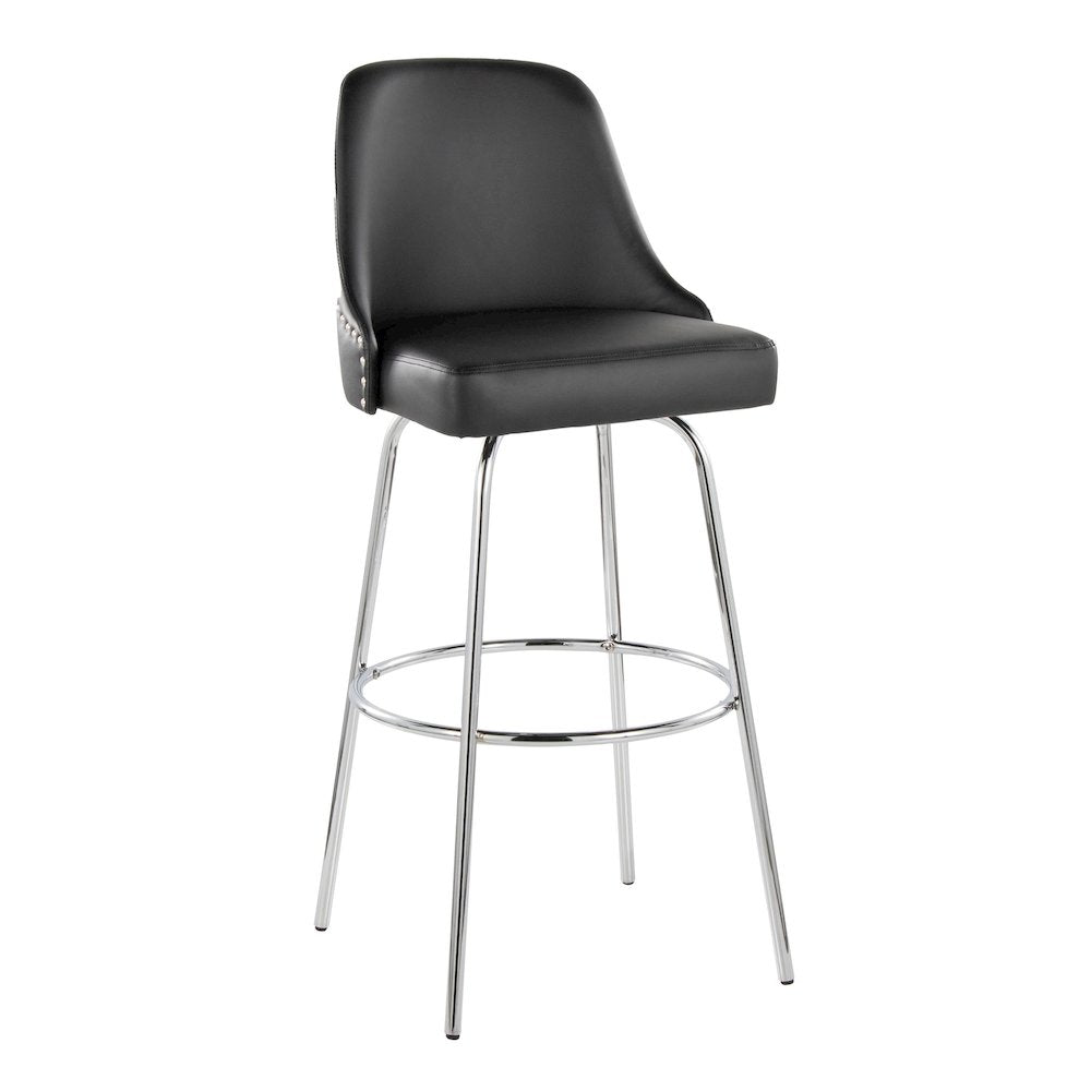 Studded Marcel 30" Fixed-Height Barstool - Set of 2