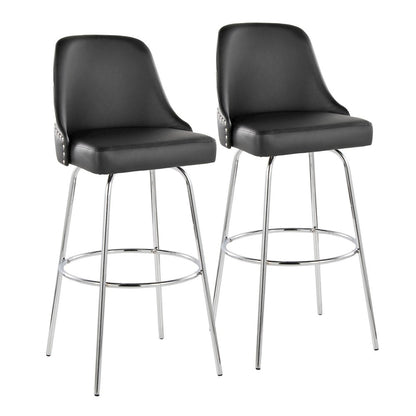 Studded Marcel 30" Fixed-Height Barstool - Set of 2