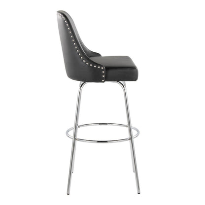 Studded Marcel 30" Fixed-Height Barstool - Set of 2