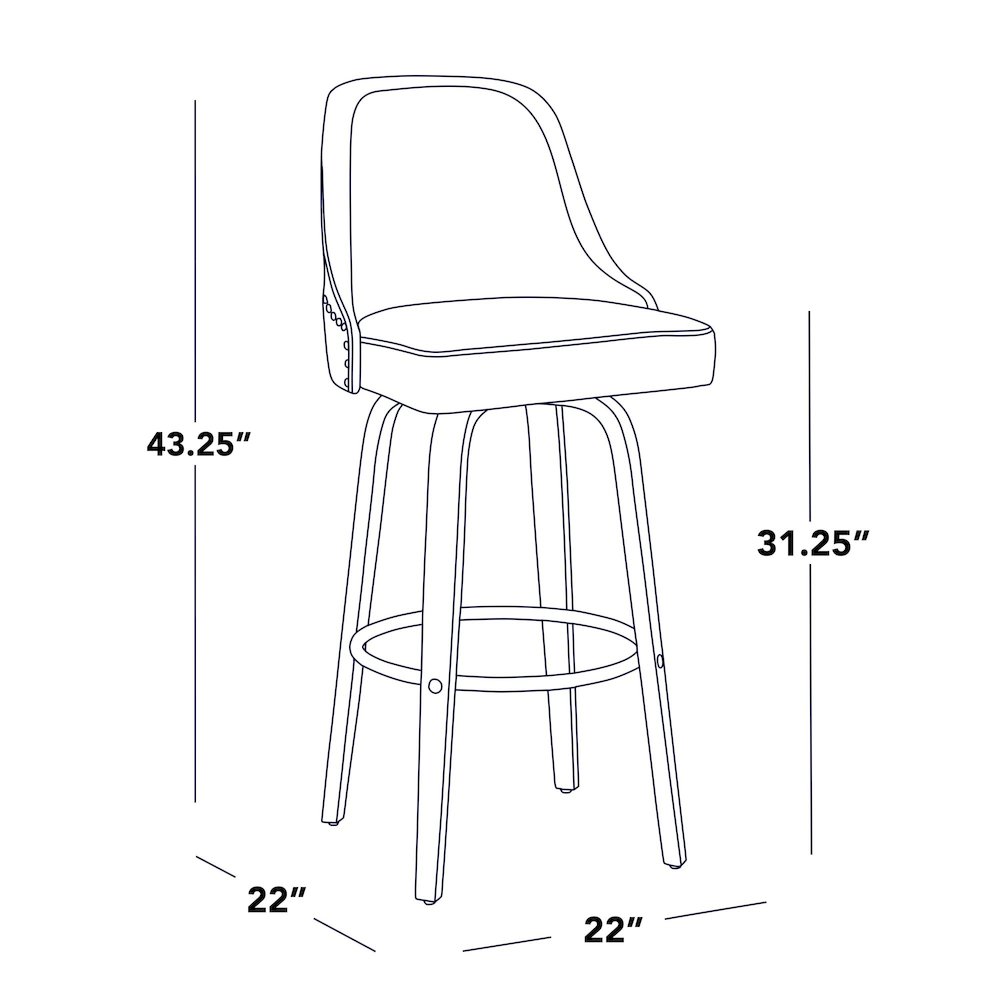 Studded Marcel 30" Fixed-Height Barstool - Set of 2