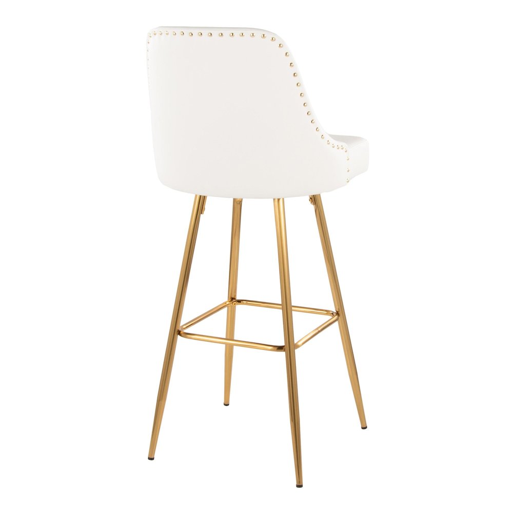Studded Marcel 30" Fixed-Height Barstool - Set of 2