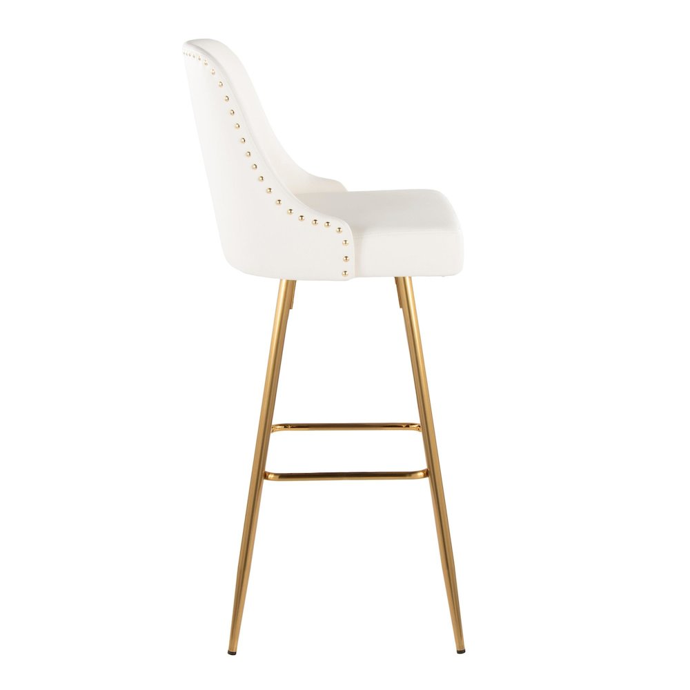 Studded Marcel 30" Fixed-Height Barstool - Set of 2