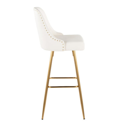 Studded Marcel 30" Fixed-Height Barstool - Set of 2