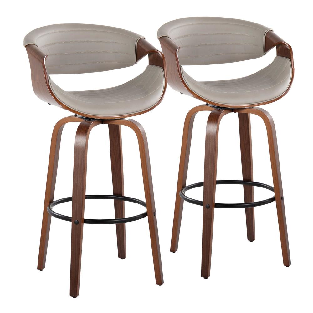 Brown Symphony 30" Fixed-Height Barstool - Set of 2