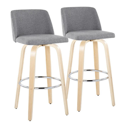 Brown Toriano 30" Fixed-Height Barstool - Set of 2