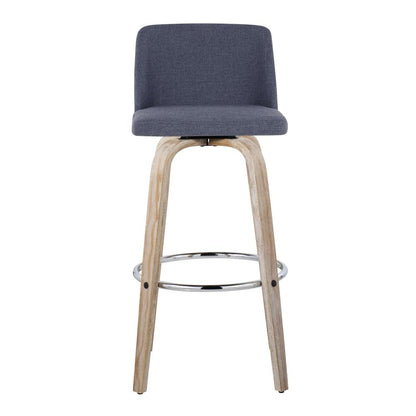 Silver Toriano 30" Fixed-Height Barstool - Set of 2
