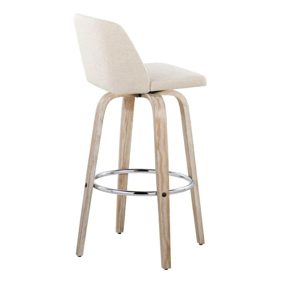 White Toriano 30" Fixed-Height Barstool - Set of 2
