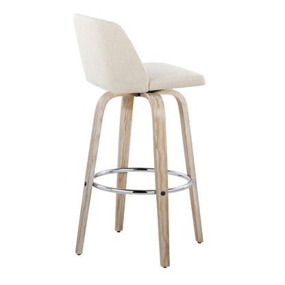 White Toriano 30" Fixed-Height Barstool - Set of 2