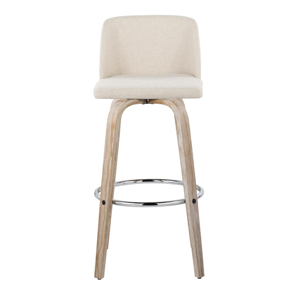 White Toriano 30" Fixed-Height Barstool - Set of 2