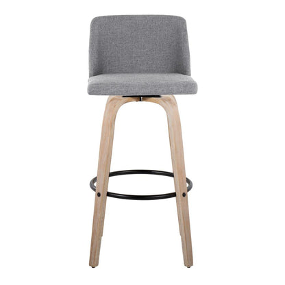 Grey Toriano 30" Fixed-Height Barstool - Set of 2