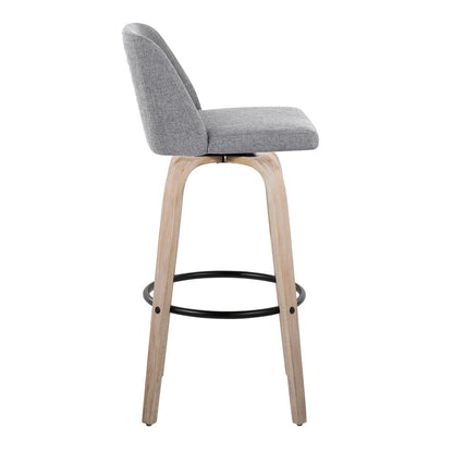Grey Toriano 30" Fixed-Height Barstool - Set of 2