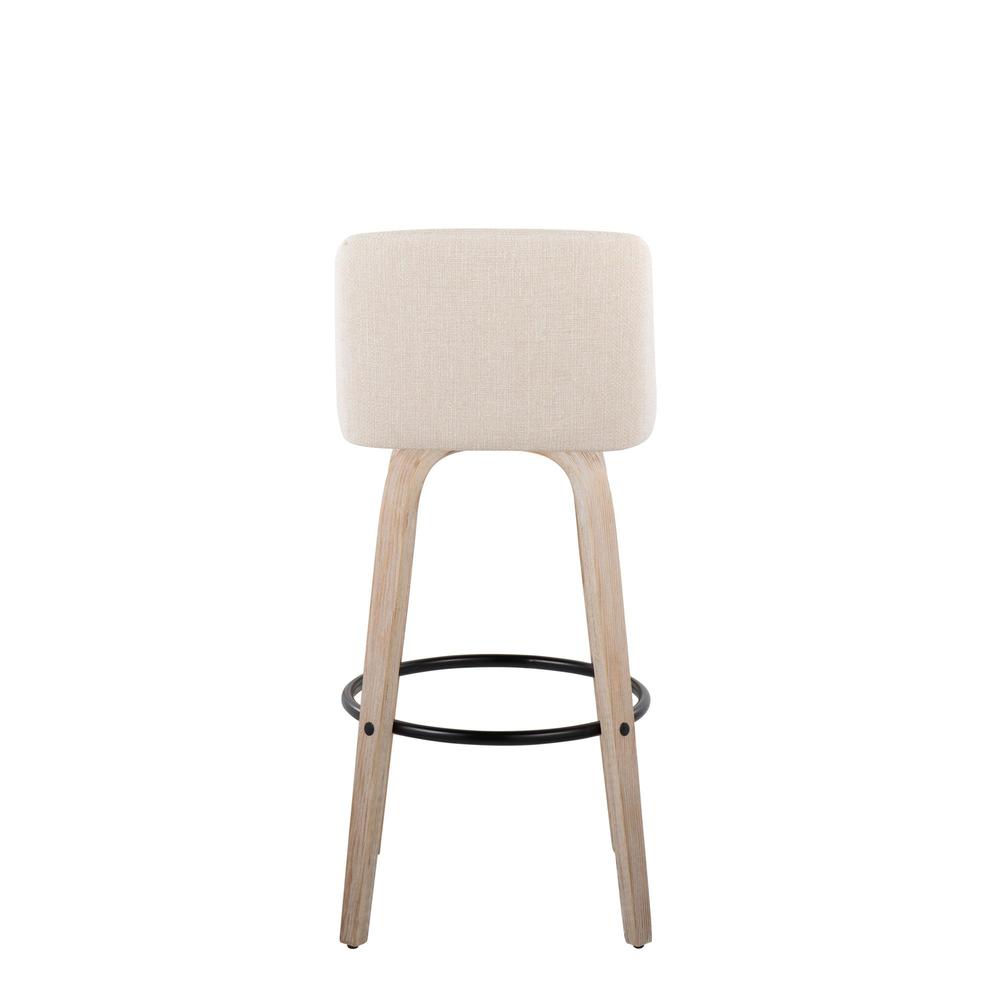 White Toriano 30" Fixed Height Barstool - Set of 2