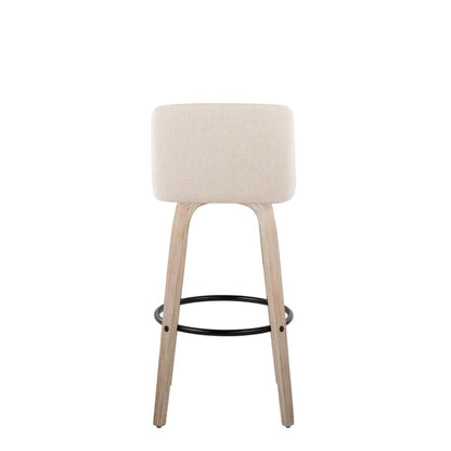 White Toriano 30" Fixed Height Barstool - Set of 2