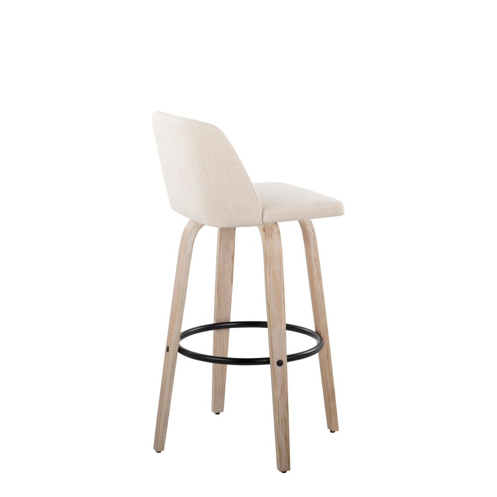 White Toriano 30" Fixed Height Barstool - Set of 2