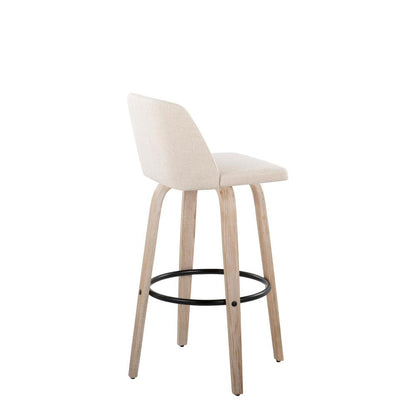 White Toriano 30" Fixed Height Barstool - Set of 2