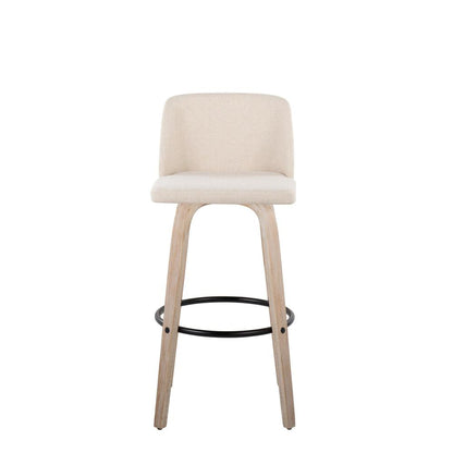 White Toriano 30" Fixed Height Barstool - Set of 2