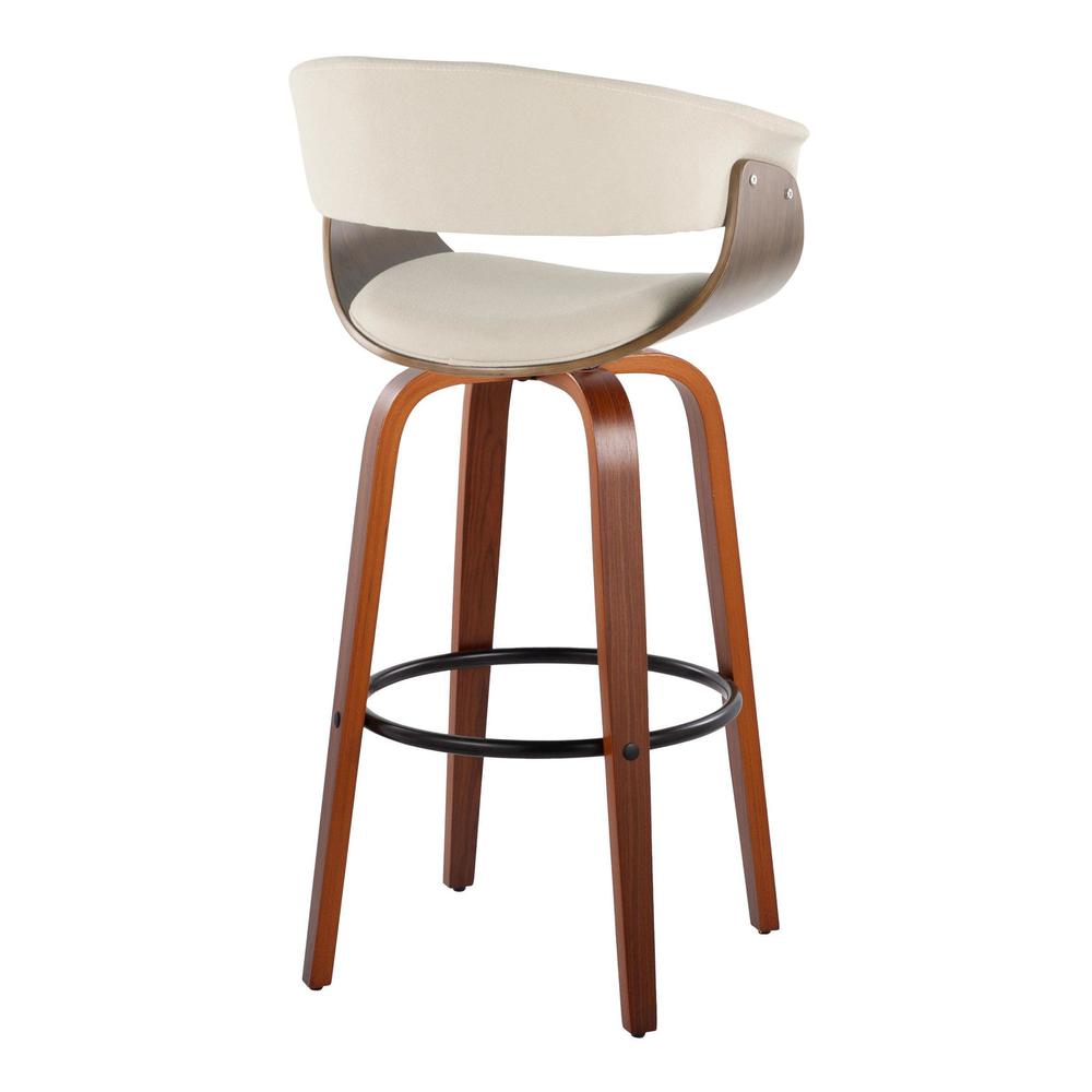Beige Vintage Mod 30" Fixed-Height Barstool - Set of 2