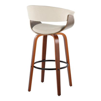 Beige Vintage Mod 30" Fixed-Height Barstool - Set of 2