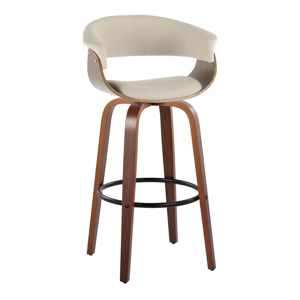 Beige Vintage Mod 30" Fixed-Height Barstool - Set of 2