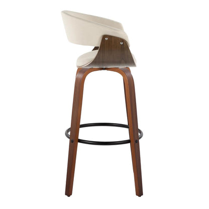 Beige Vintage Mod 30" Fixed-Height Barstool - Set of 2