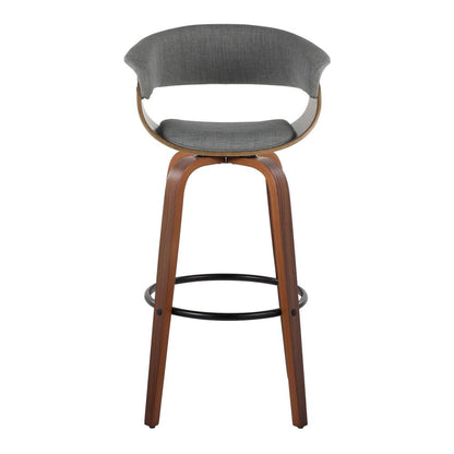 Grey Vintage Mod 30" Fixed-Height Barstool - Set of 2