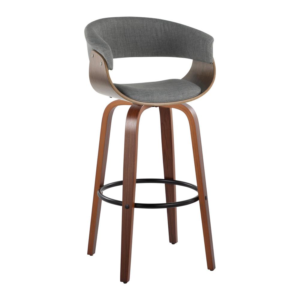 Grey Vintage Mod 30" Fixed-Height Barstool - Set of 2