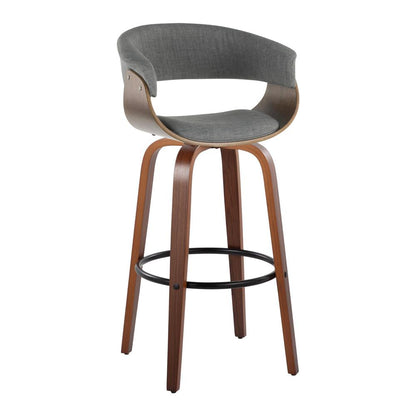 Grey Vintage Mod 30" Fixed-Height Barstool - Set of 2