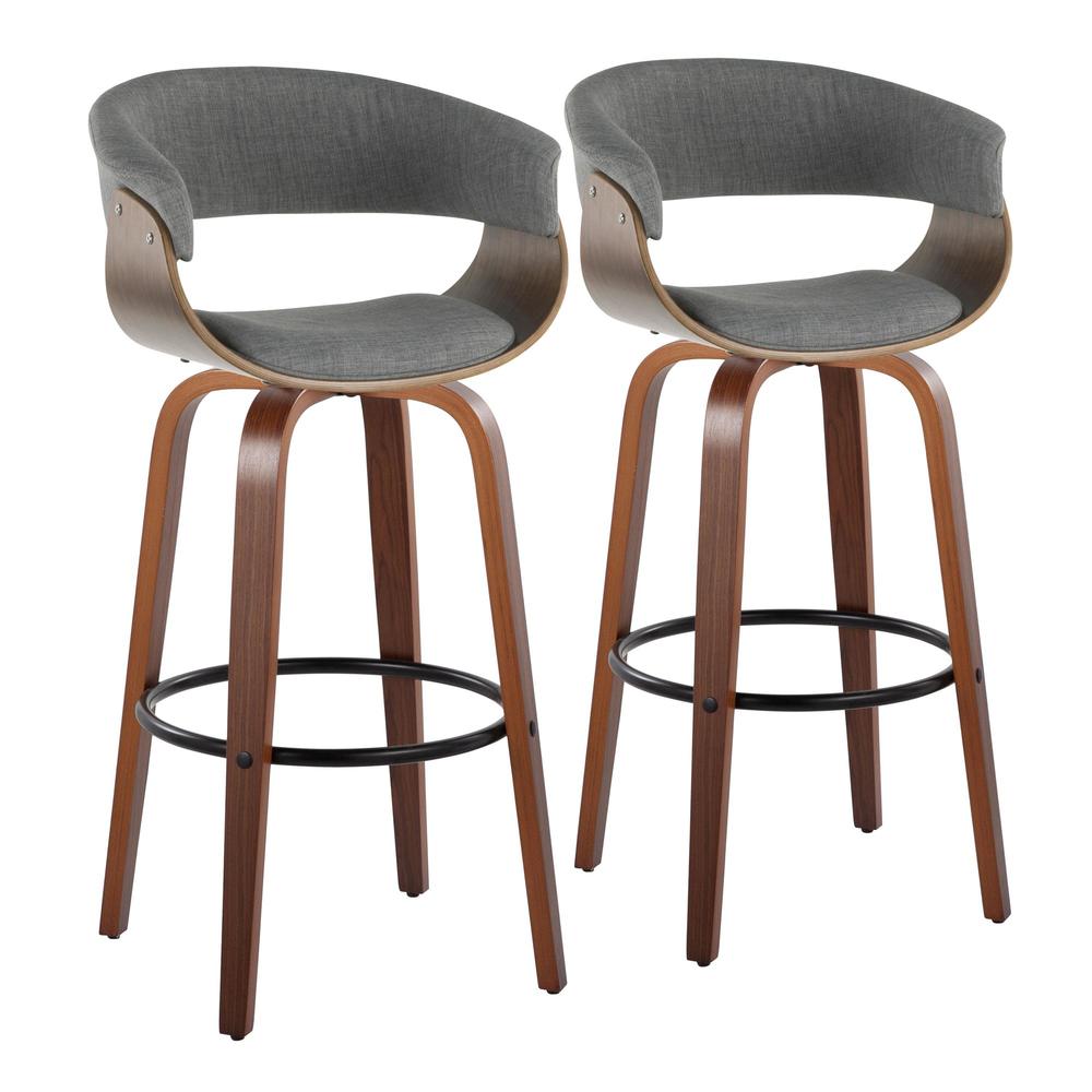 Grey Vintage Mod 30" Fixed-Height Barstool - Set of 2