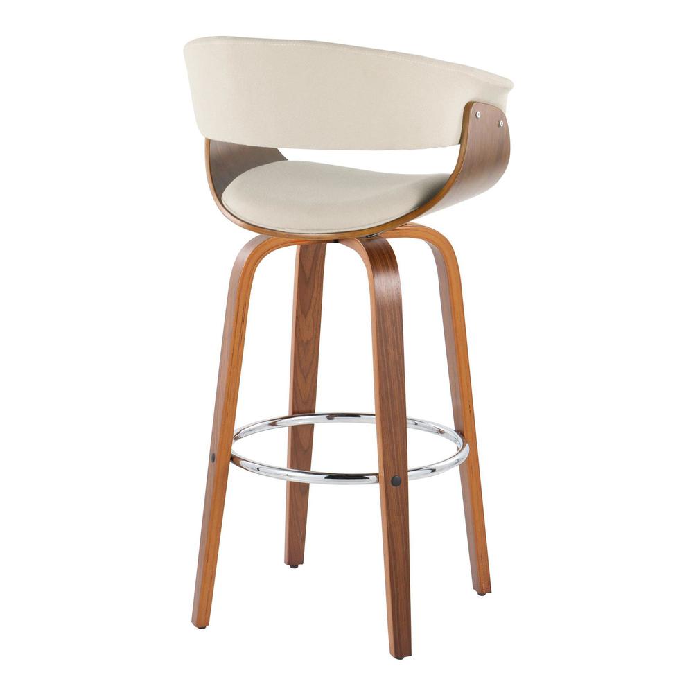 Beige Vintage Mod 30" Fixed-Height Barstool - Set of 2