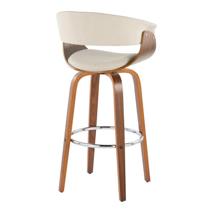 Beige Vintage Mod 30" Fixed-Height Barstool - Set of 2