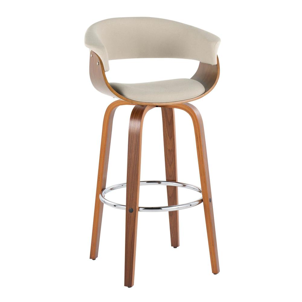 Beige Vintage Mod 30" Fixed-Height Barstool - Set of 2