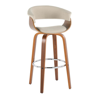 Beige Vintage Mod 30" Fixed-Height Barstool - Set of 2