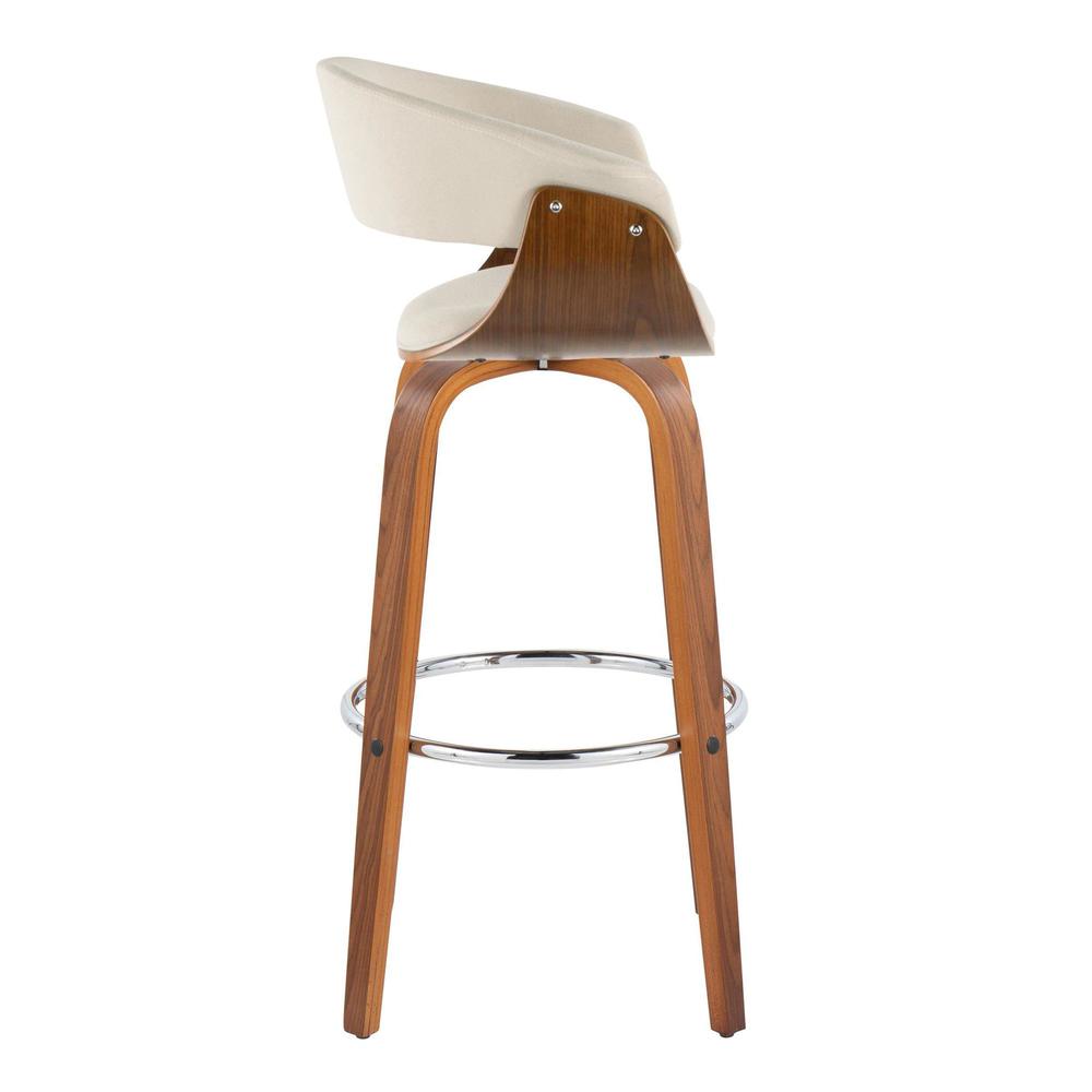 Beige Vintage Mod 30" Fixed-Height Barstool - Set of 2