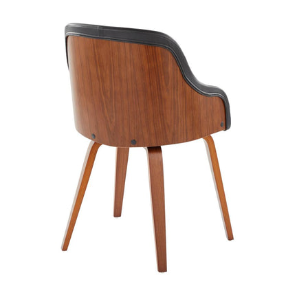 Walnut Wood, Black PU Bacci Chair