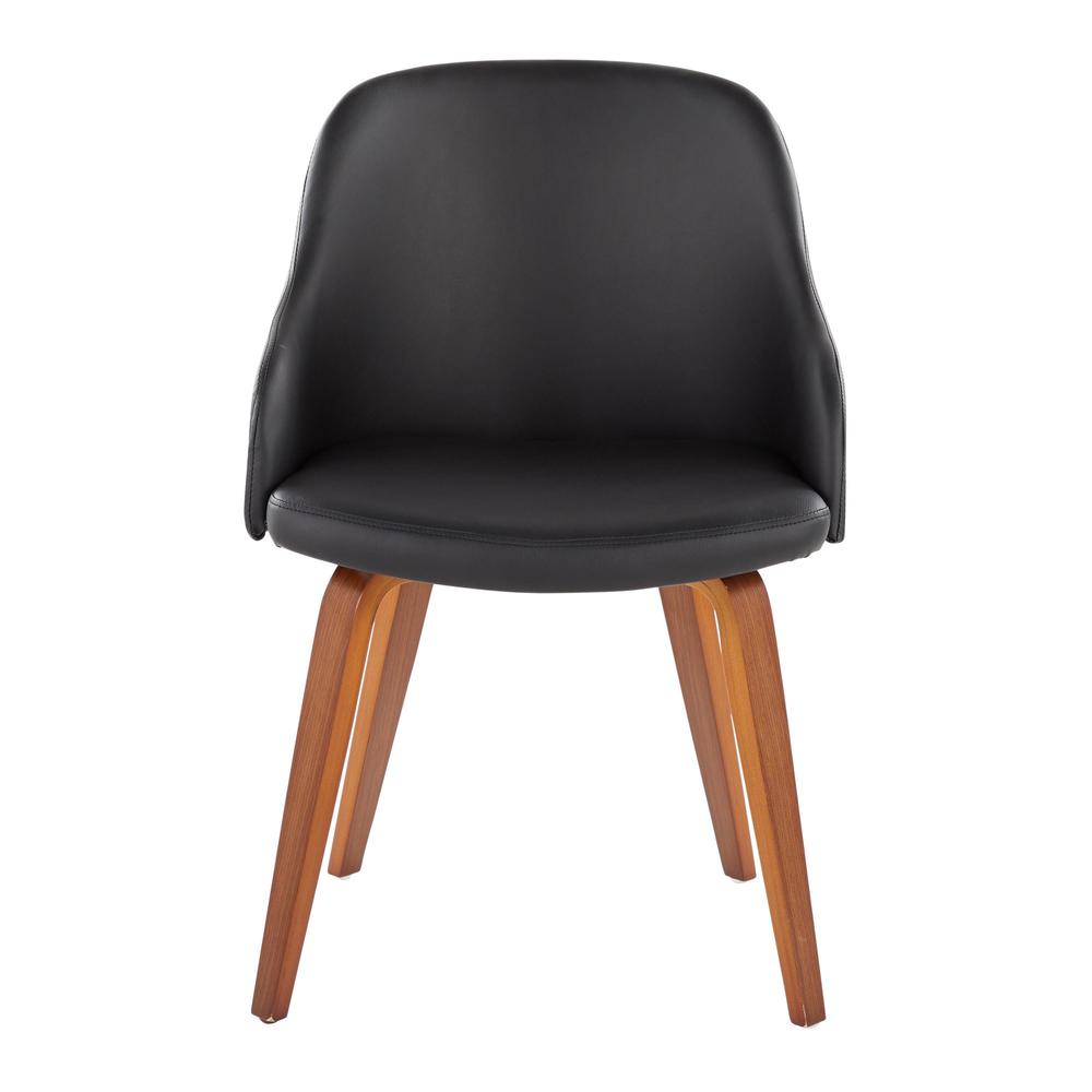 Walnut Wood, Black PU Bacci Chair