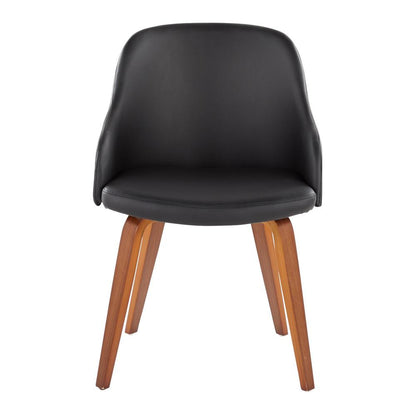 Walnut Wood, Black PU Bacci Chair