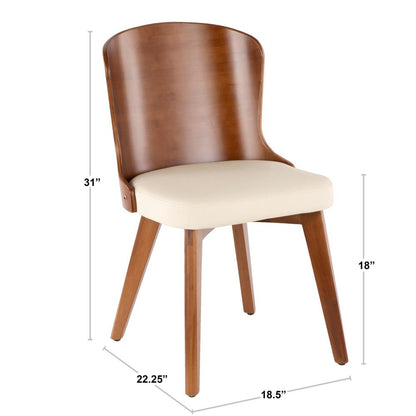 Walnut Bamboo, Cream PU Bocello Chair