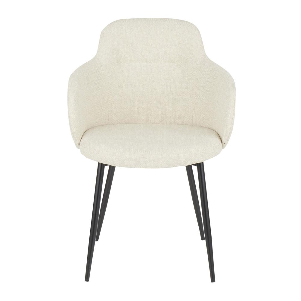 Black Metal, Cream Noise Fabric Boyne Chair