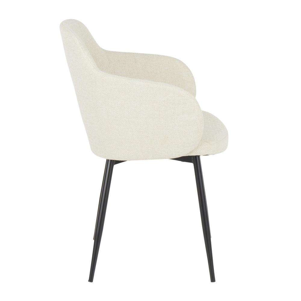 Black Metal, Cream Noise Fabric Boyne Chair