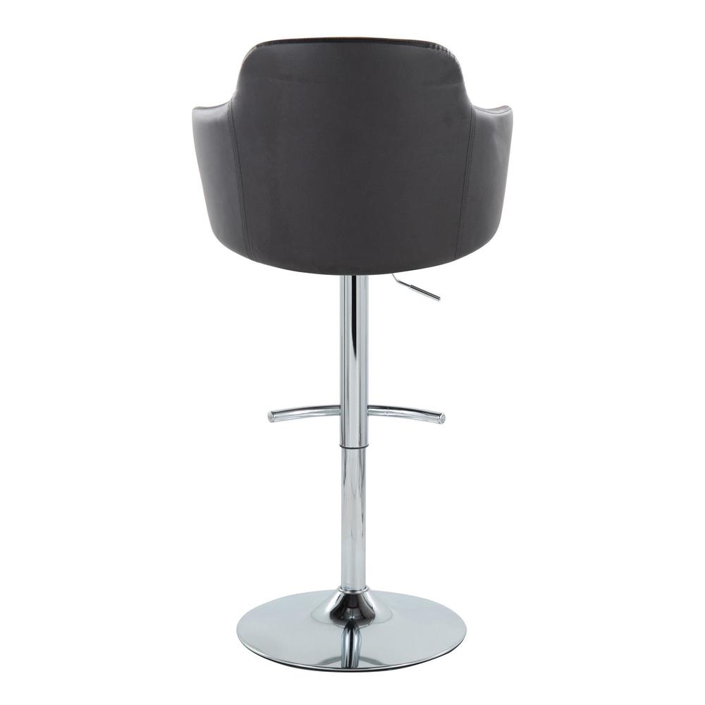 Chrome Metal, Black PU Boyne Adjustable Barstool - Set of 2