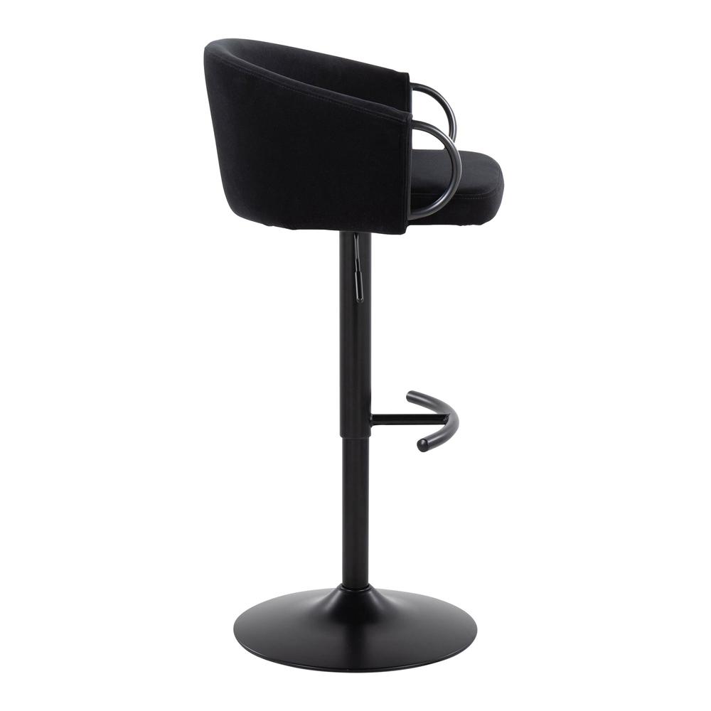 Black Metal, Black Velvet Claire Adjustable Barstool – Set of 2