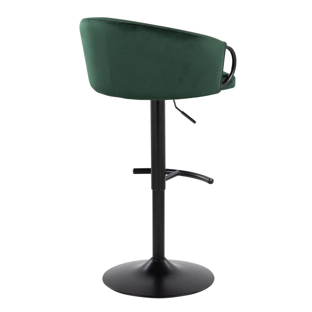 Black Metal, Green Velvet Claire Adjustable Barstool – Set of 2