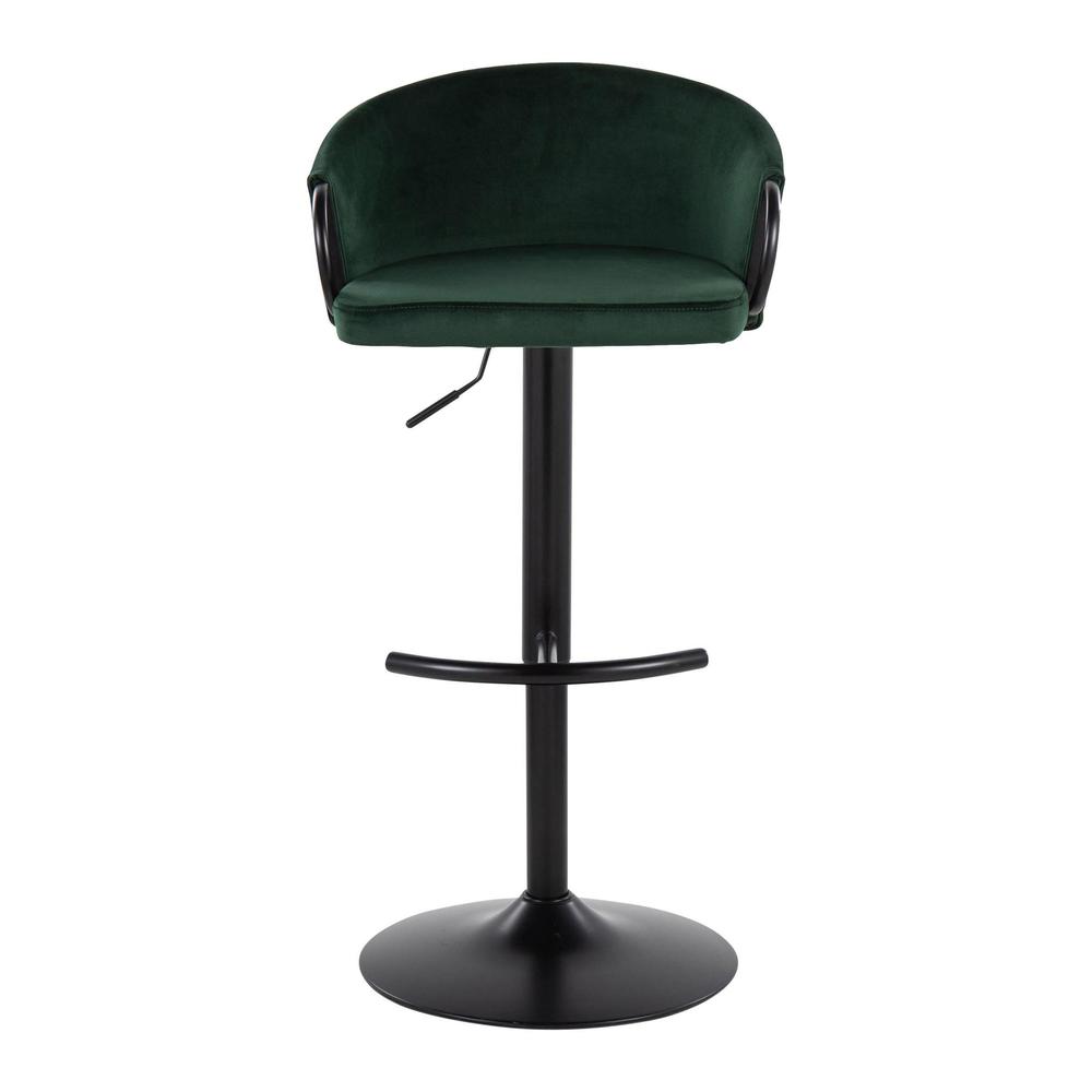 Black Metal, Green Velvet Claire Adjustable Barstool – Set of 2