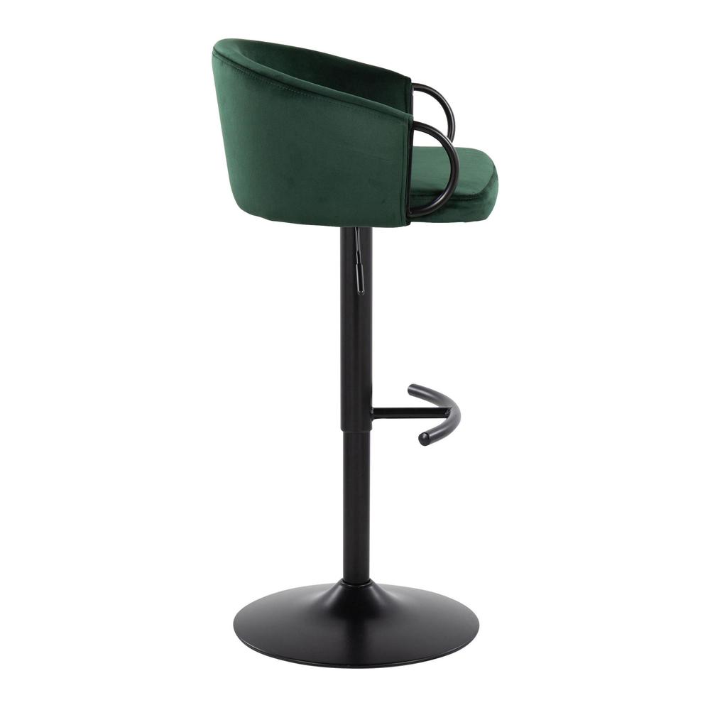Black Metal, Green Velvet Claire Adjustable Barstool – Set of 2
