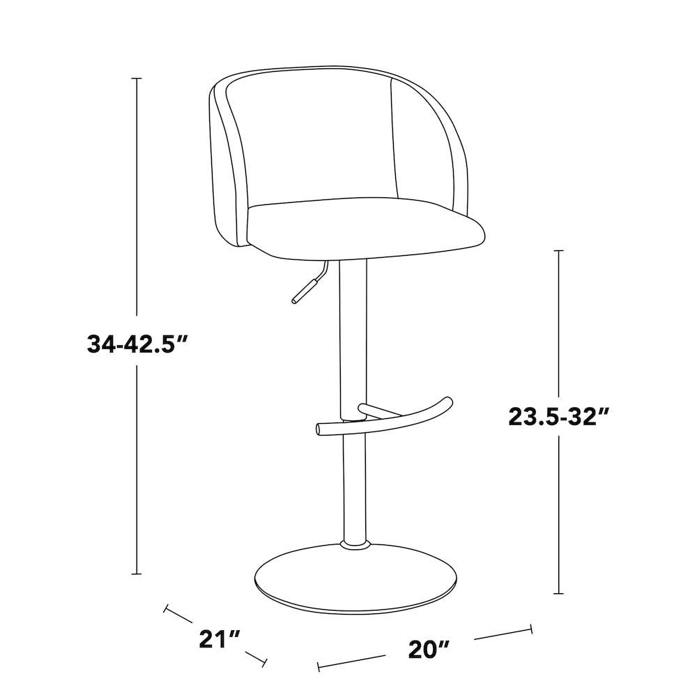 Fran Adjustable Barstool - Set of 2