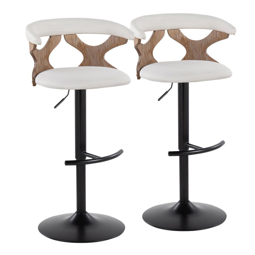 White Gardenia Adjustable Barstool - Set of 2