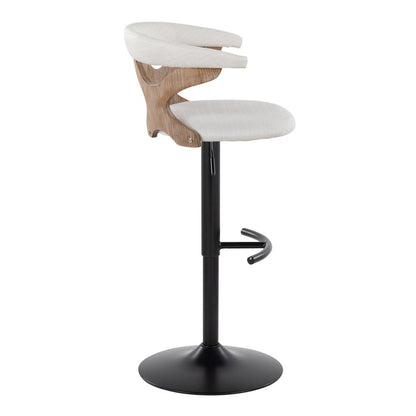 White Gardenia Adjustable Barstool - Set of 2