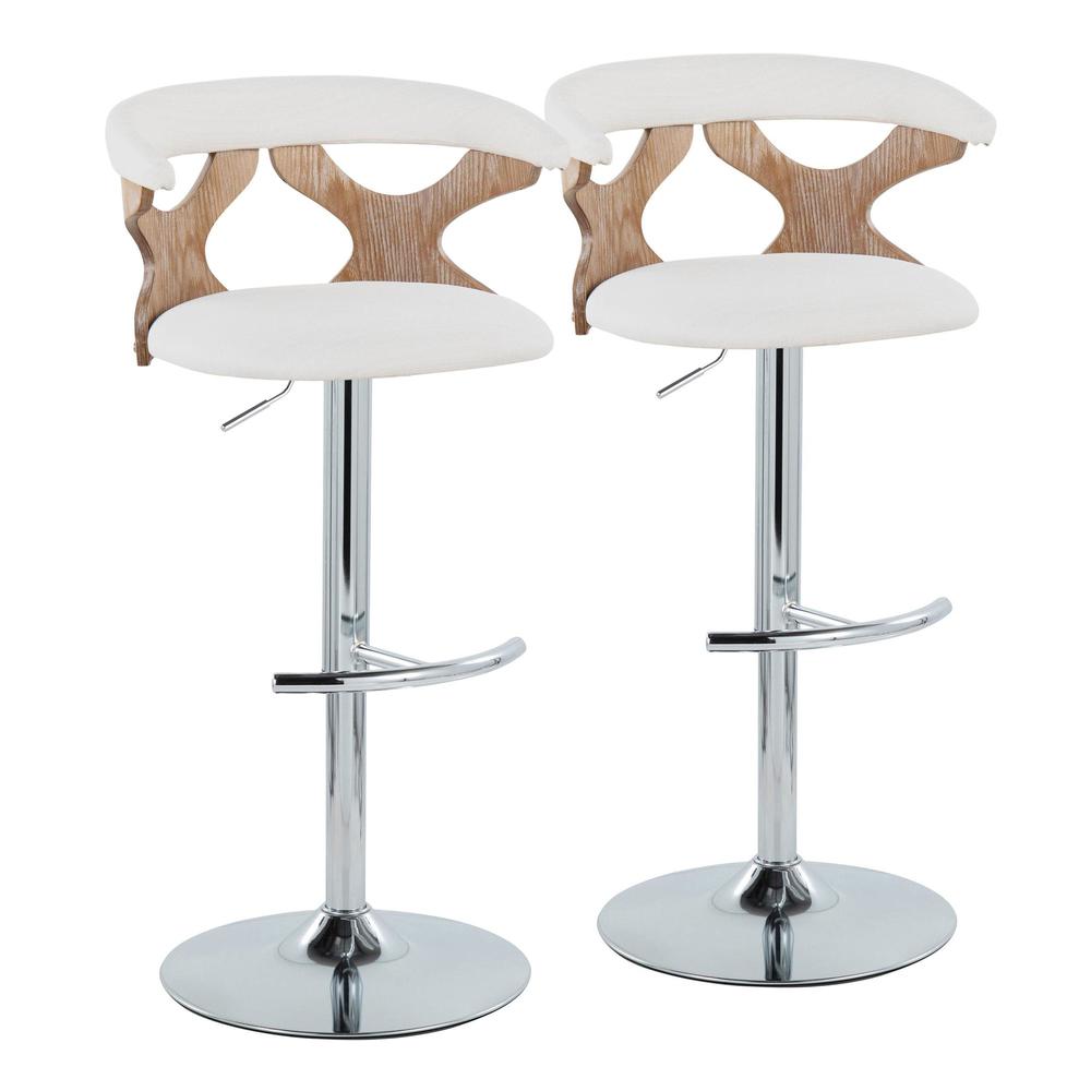 Silver Gardenia Adjustable Barstool - Set of 2